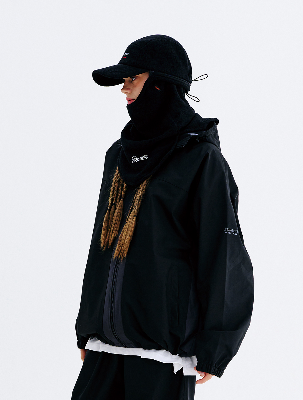 비에스래빗 2324 BSRABBIT SB 3L HOODED JACKET BLACK 스노우 보드복