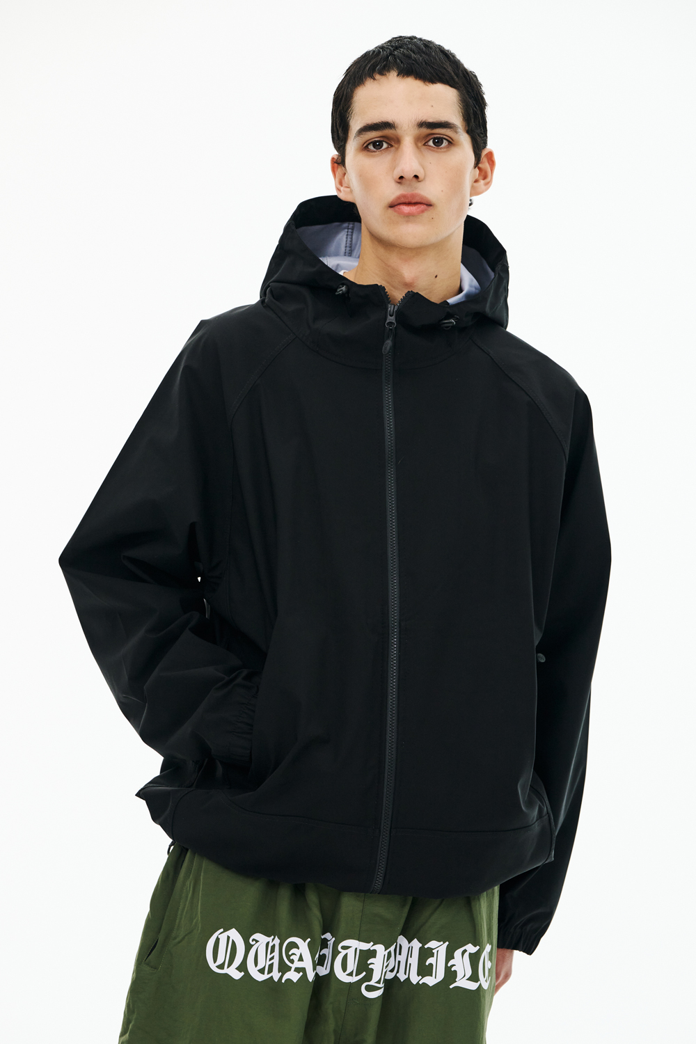 큐마일 2425 QMILE 233 3 LAYER HOODED JACKET BLACK 스노우 보드복  